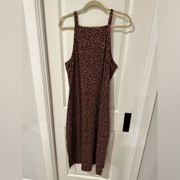 Old navy midi side split leopard print midi dress - Picture 6 of 7
